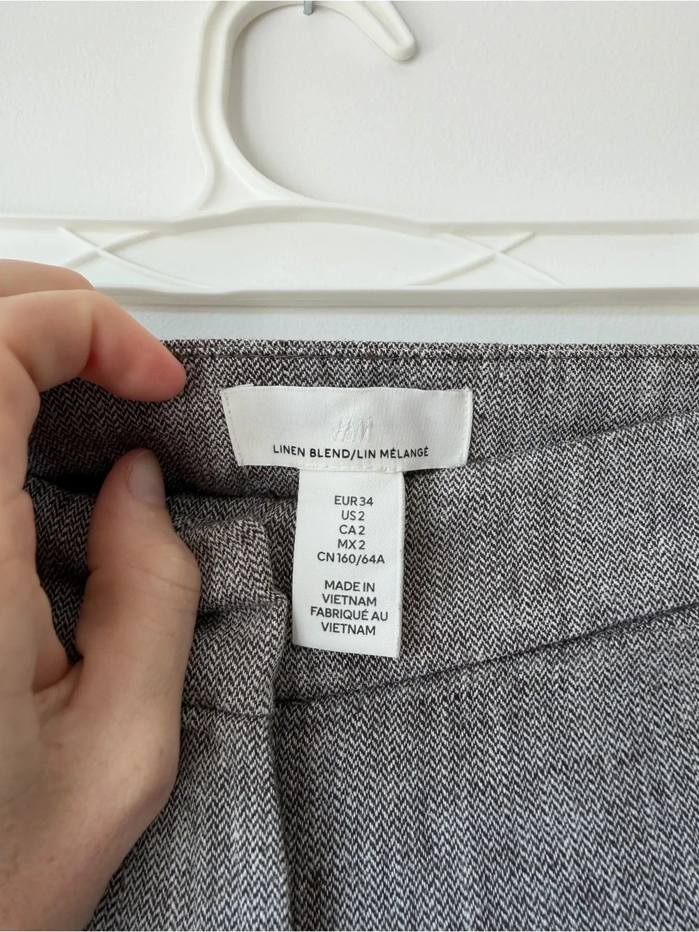 H&M Charcoal Gray Work Pants - Linen Blend